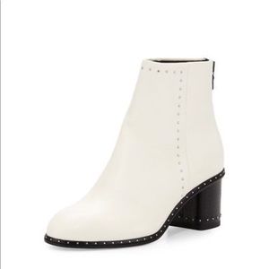 Rag and Bone white and black leather boots